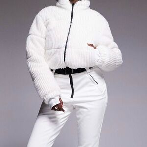 ASOS Textured White Ski Jacket